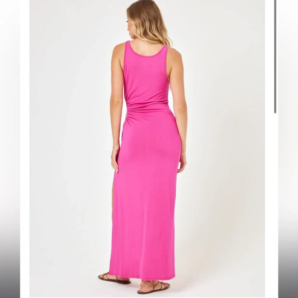 NWT L*SPACE- Tiana Dress Bougainvillea pink size medium - Picture 2 of 3